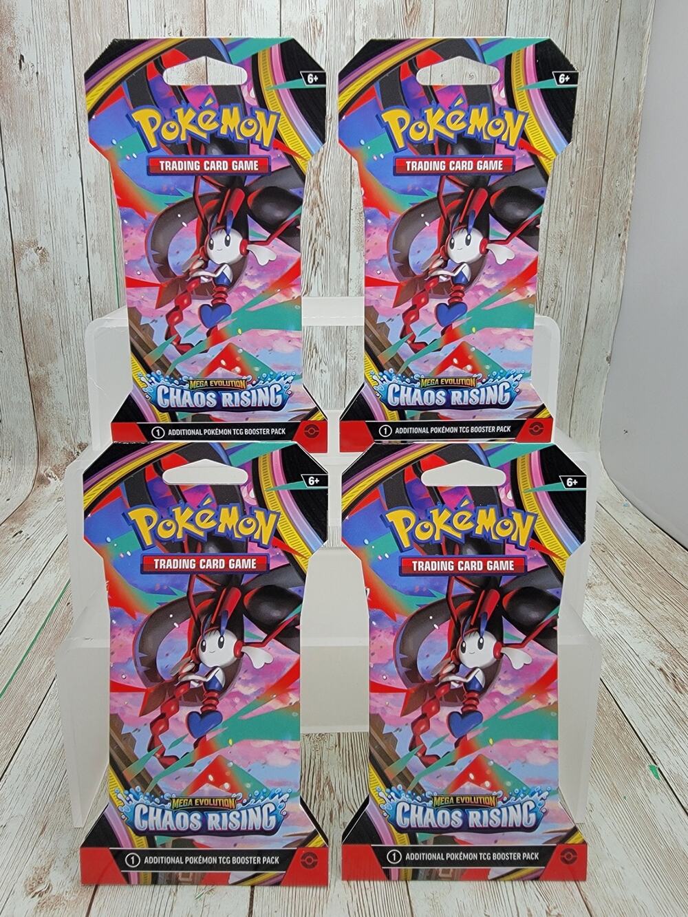 Pokémon TCG Mega Evolution: Chaos Rising Booster Pack 10 Cards English Lot Of 4